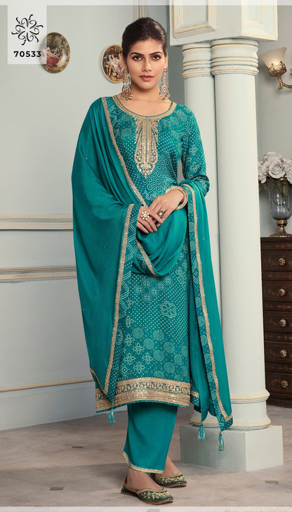 Stuti Kuleesh Vinay Fashion Llp Silk Pant Style Suits Wholesaler India