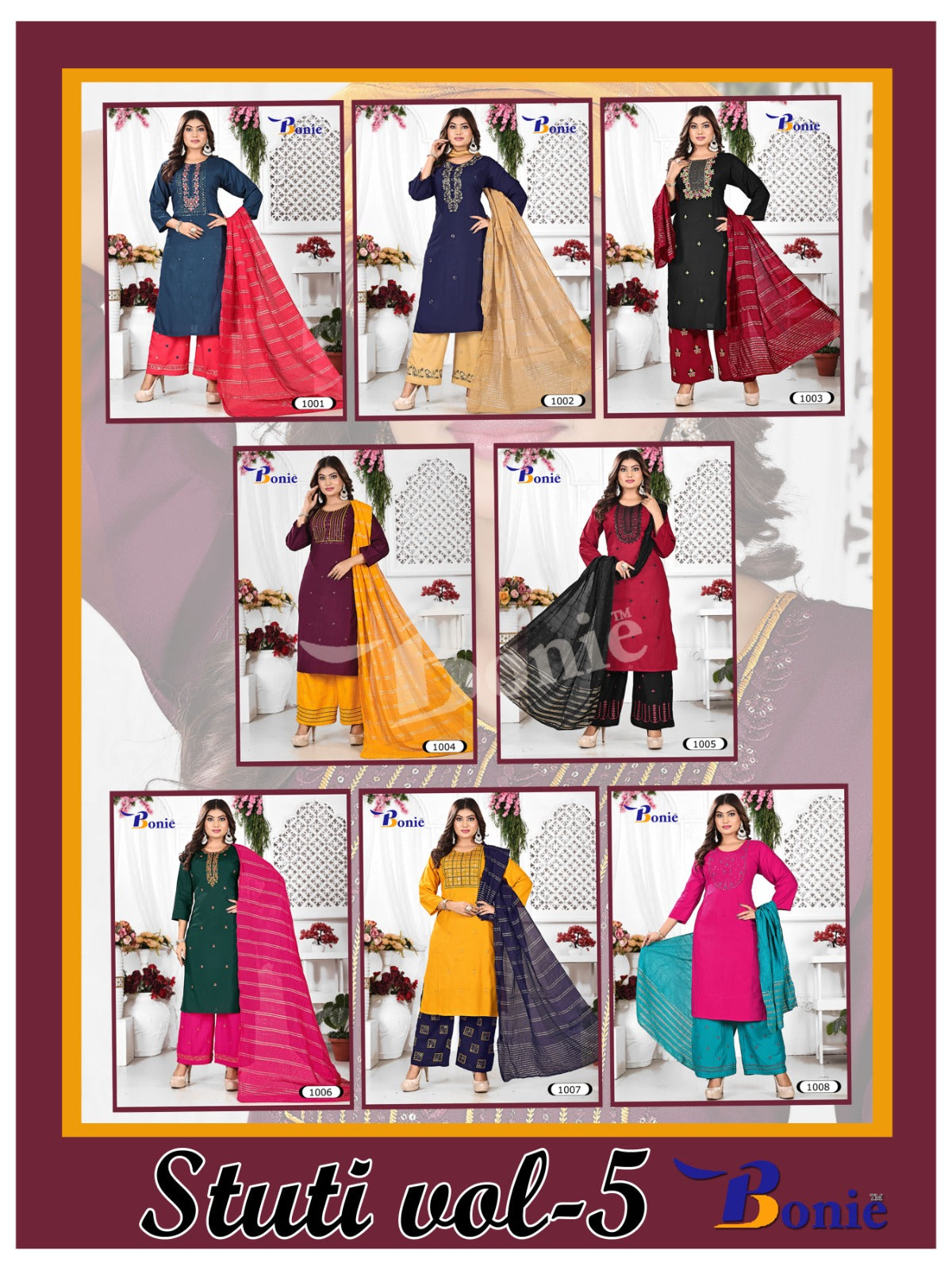 Stuti Vol 5 Bonie Rayon 14Kg Readymade Plazzo Style Suits Manufacturer Gujarat