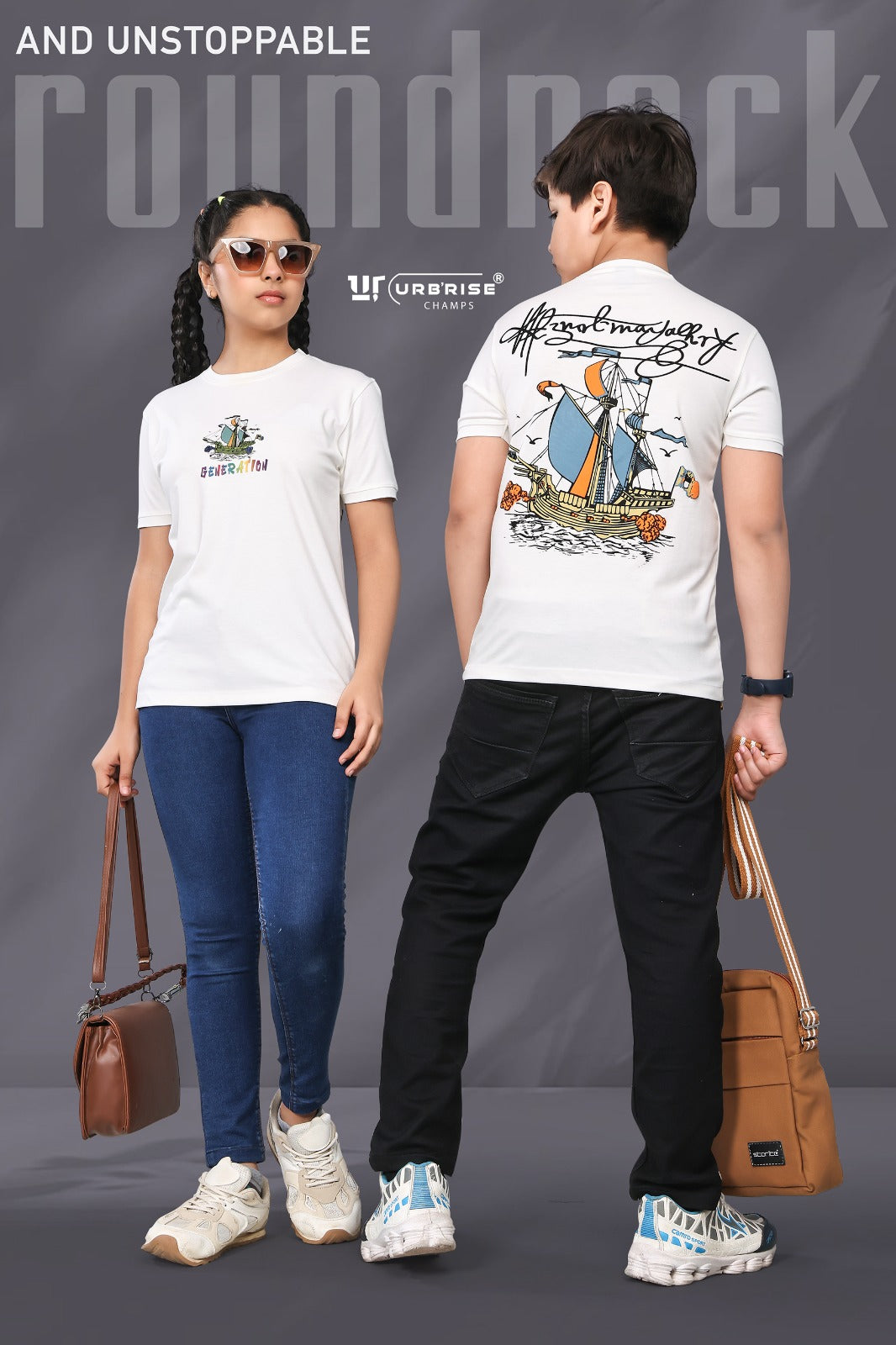 Style No 1261-1268 Urbanrise Imported Unisex Kids Tshirt Wholesaler