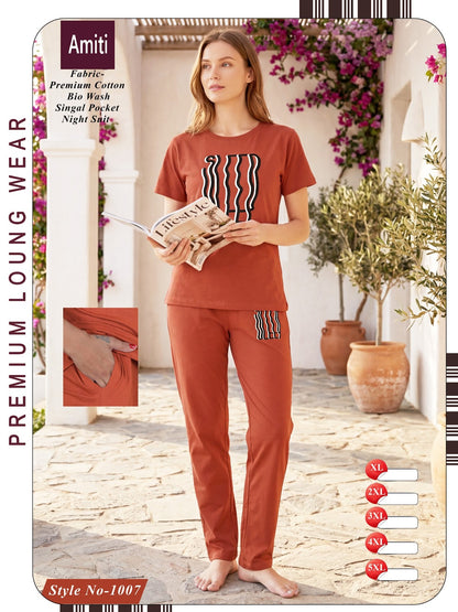 Style 1007 Amiti Cotton Pyjama Night Suits Supplier Ahmedabad