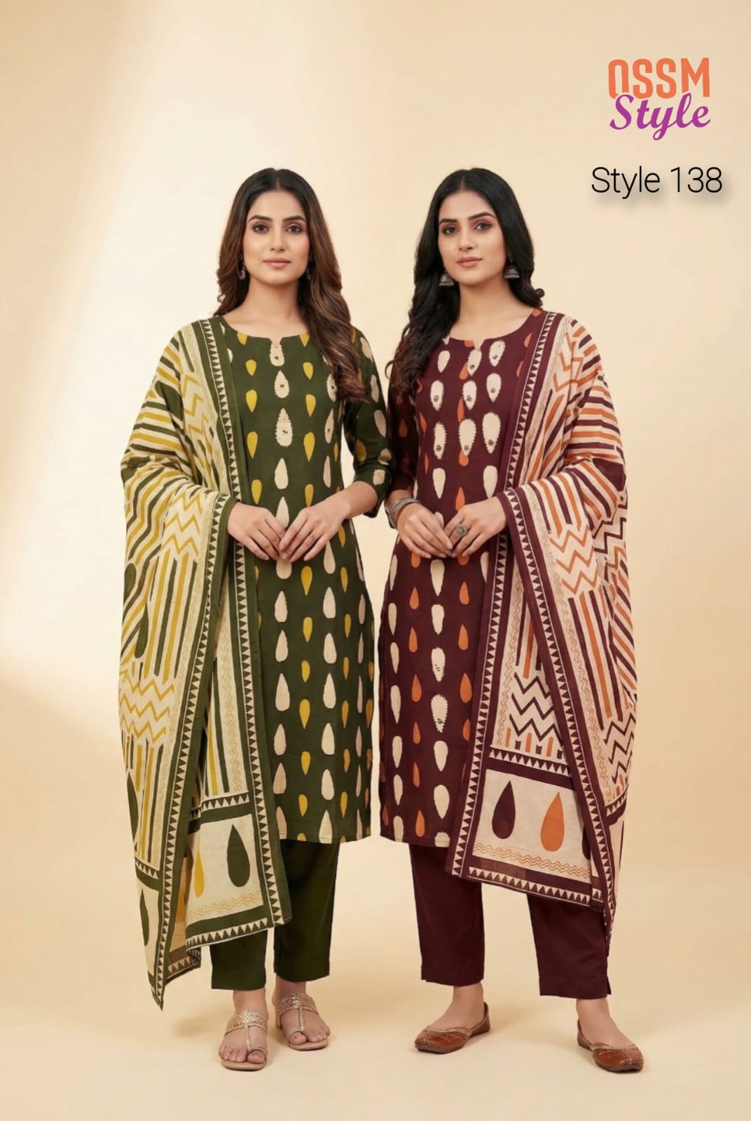 Style 104-138 Ossm Readymade Cotton Pant Suits Manufacturer Ahmedabad