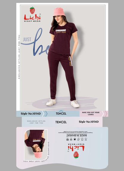 Style 1054 Lichi Tencil Pyjama Night Suits Supplier Gujarat
