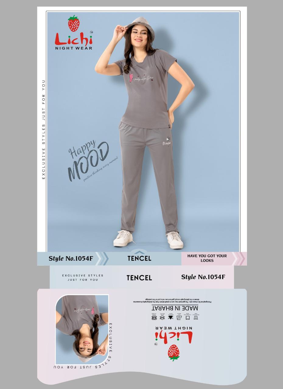 Style 1054 Lichi Tencil Pyjama Night Suits Supplier Gujarat