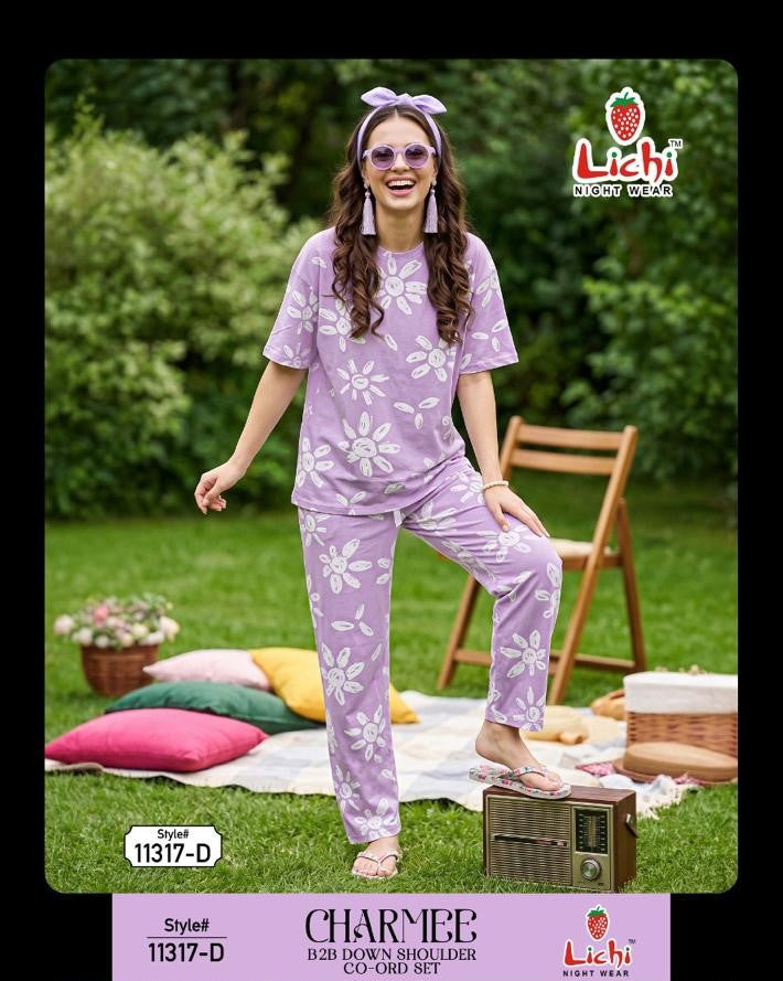 Style 11317 Print To Print Lichi Hosiery Co Ord Set Manufacturer Ahmedabad