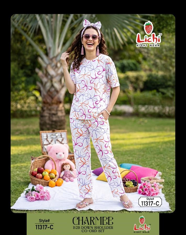 Style 11317 Print To Print Lichi Hosiery Co Ord Set Manufacturer Ahmedabad