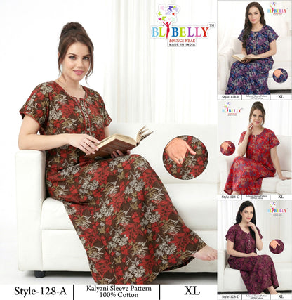 Style 117-154 Kalyani Bani Belly Cotton Night Gowns Wholesale Price