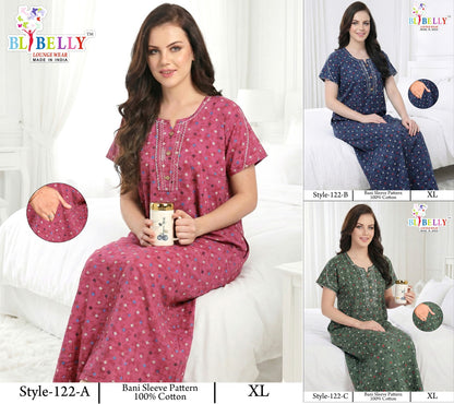 Style 117-154 Kalyani Bani Belly Cotton Night Gowns Wholesale Price