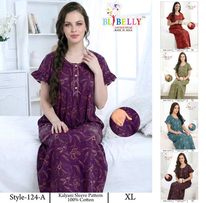 Style 117-154 Kalyani Bani Belly Cotton Night Gowns Wholesale Price