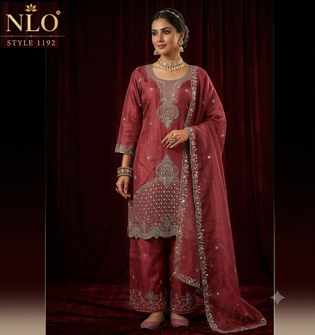 Style 1192 Nlo Silk Readymade Pant Style Suits Wholesaler Gujarat