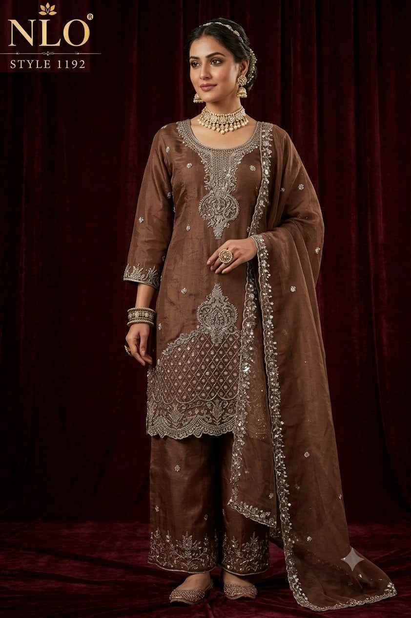 Style 1192 Nlo Silk Readymade Pant Style Suits Wholesaler Gujarat