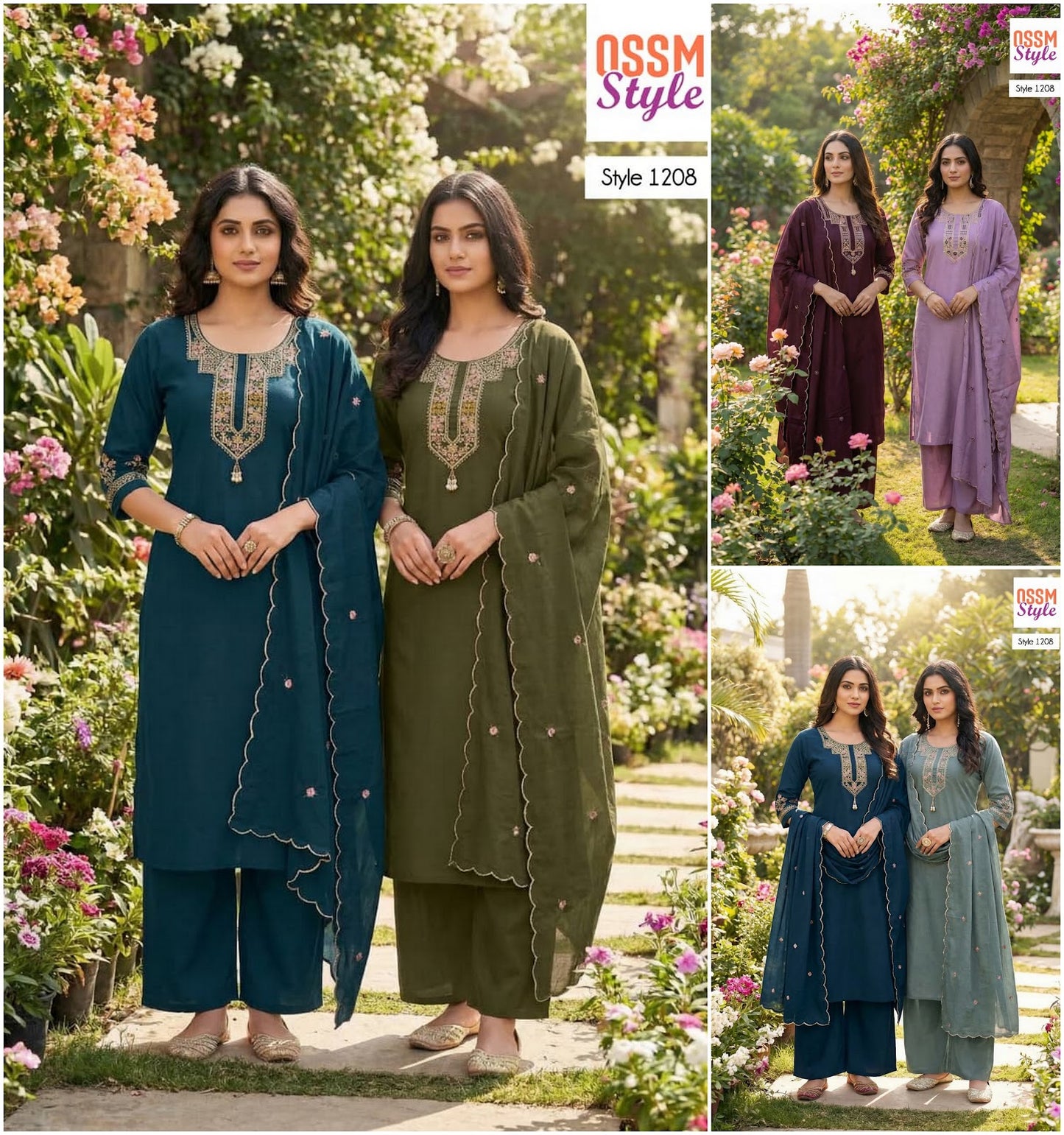 Style 1208 Ossm Cotton Readymade Pant Style Suits Exporter Ahmedabad