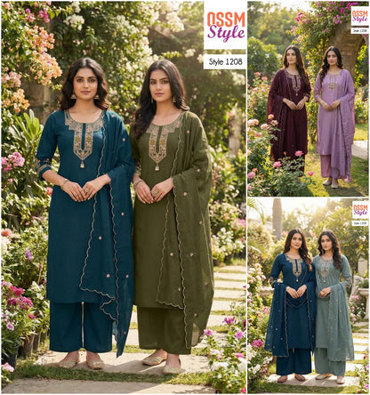 Style 1208 Ossm Cotton Readymade Pant Style Suits Exporter Ahmedabad