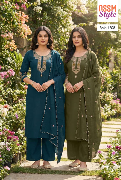 Style 1208 Ossm Cotton Readymade Pant Style Suits Exporter Ahmedabad