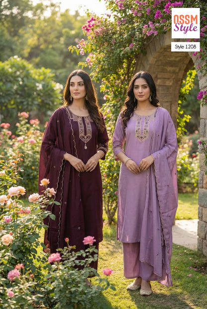Style 1208 Ossm Cotton Readymade Pant Style Suits Exporter Ahmedabad