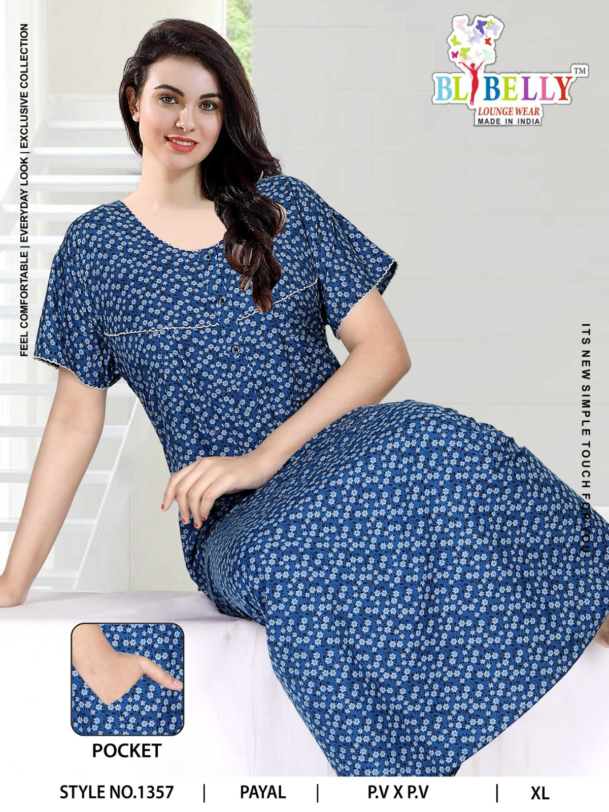 Style 1350-1363 Payal Belly Pv Night Gowns Manufacturer Gujarat