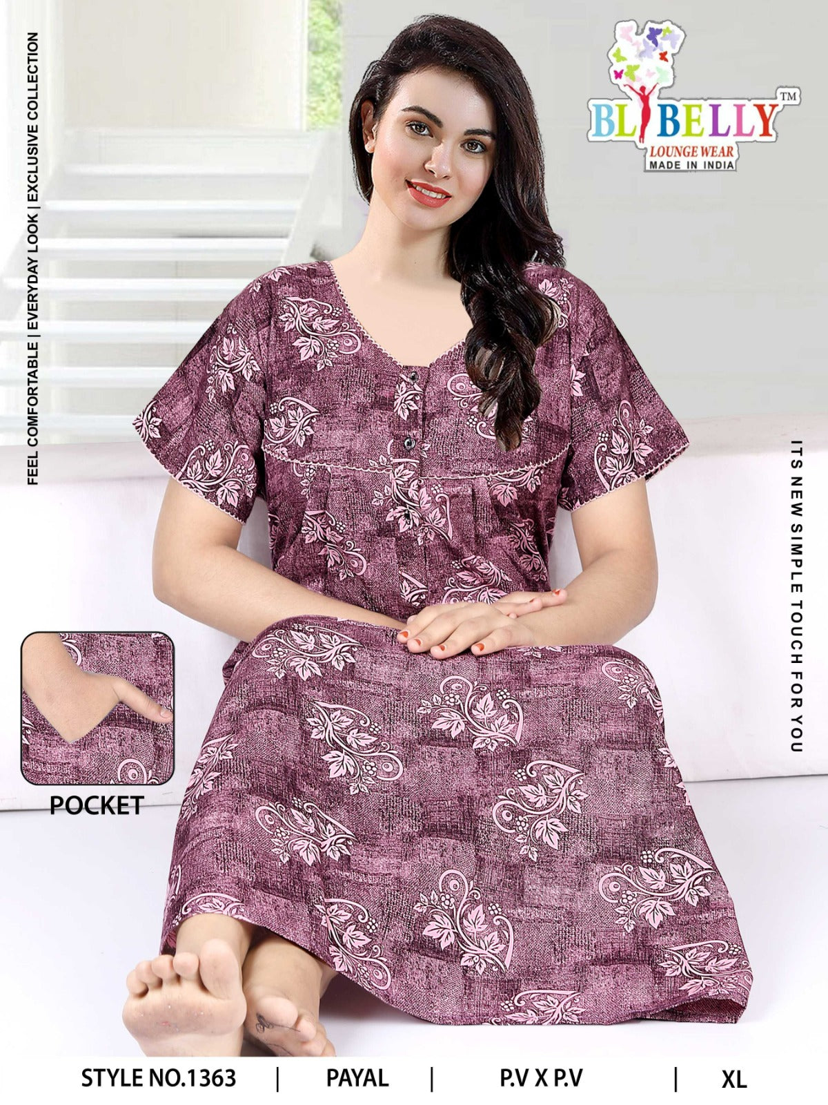 Style 1350-1363 Payal Belly Pv Night Gowns Manufacturer Gujarat