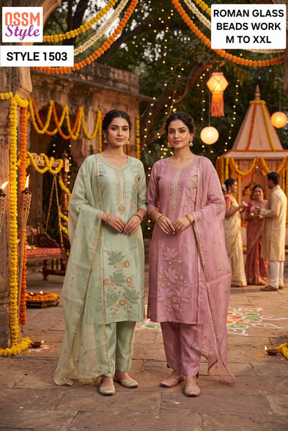 Style 1501-1505 Ossm Roman Readymade Pant Style Suits Wholesale Price