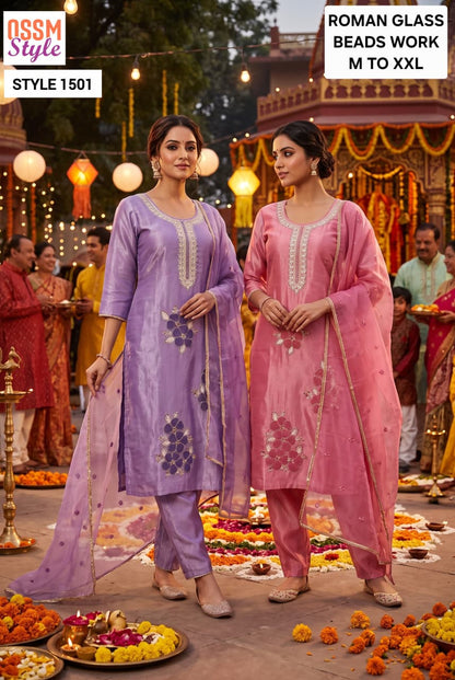 Style 1501-1505 Ossm Roman Readymade Pant Style Suits Wholesale Price