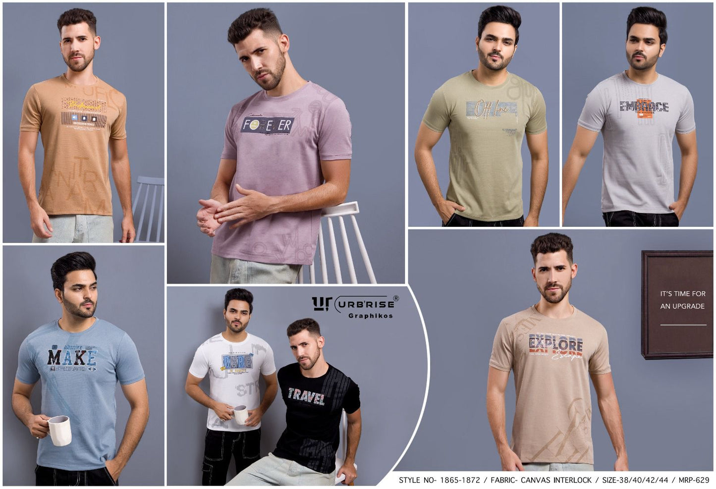 Style 1865-1872 Urbanrise Canvas Mens Tshirts Supplier