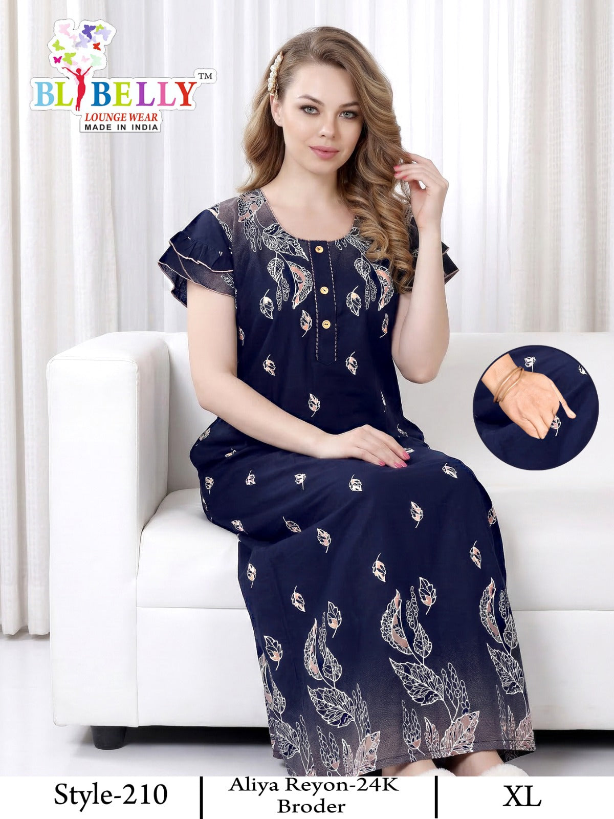 Style 207-216 Aliya Belly Rayon 24Kg Night Gowns Supplier Gujarat