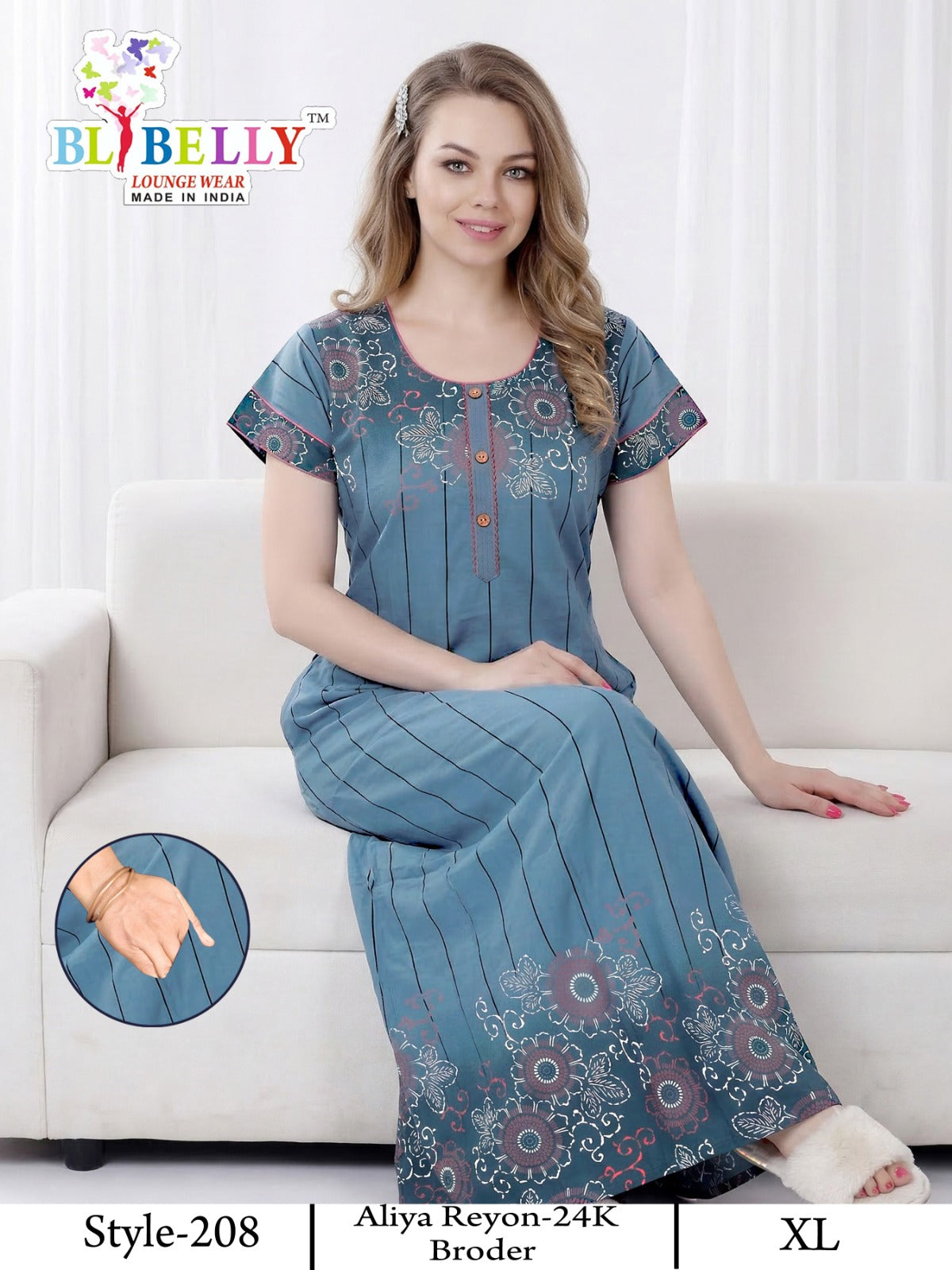 Style 207-216 Aliya Belly Rayon 24Kg Night Gowns Supplier Gujarat