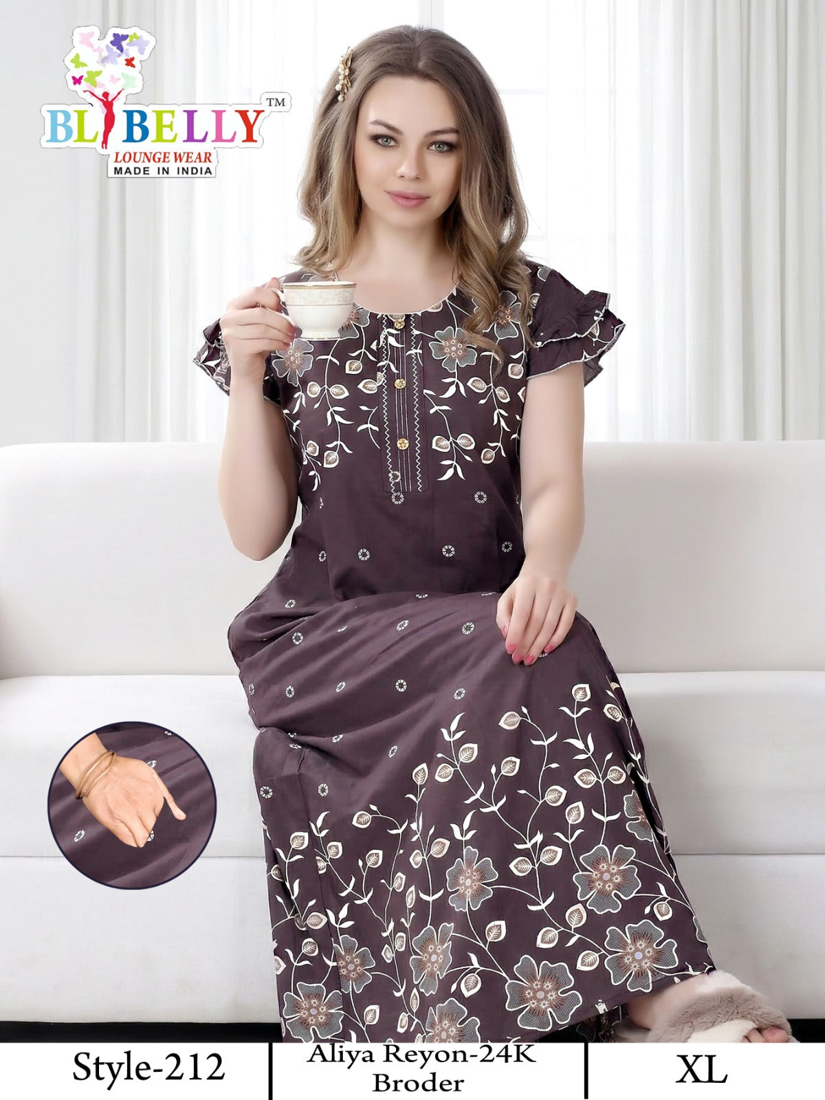 Style 207-216 Aliya Belly Rayon 24Kg Night Gowns Supplier Gujarat