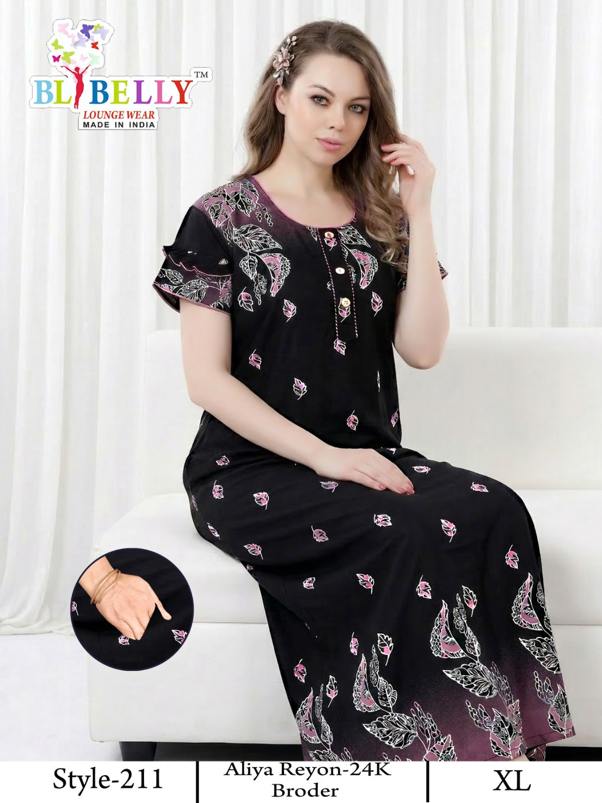 Style 207-216 Aliya Belly Rayon 24Kg Night Gowns Supplier Gujarat