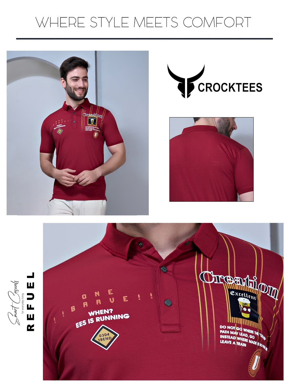 Style 2327 Crocktees Tencil Lycra Mens Tshirts Supplier