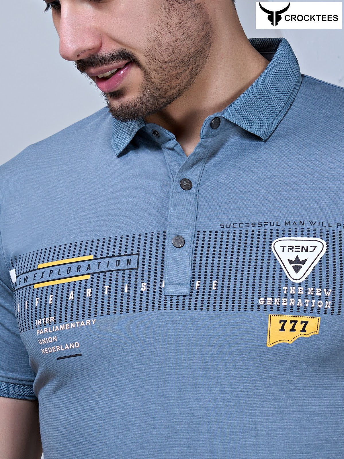 Style 2327 Crocktees Tencil Lycra Mens Tshirts Supplier