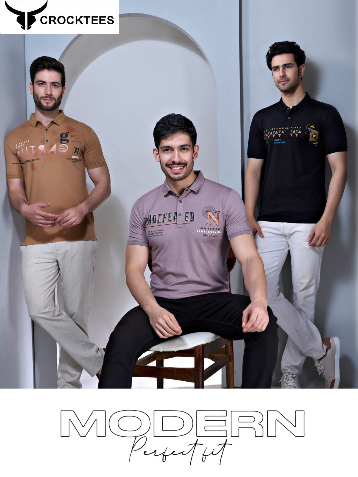 Style 2327 Crocktees Tencil Lycra Mens Tshirts Supplier