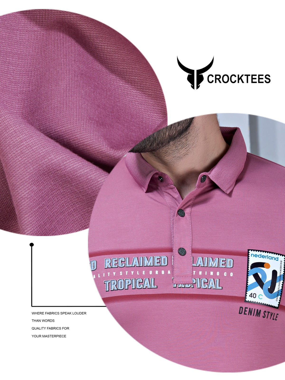 Style 2327 Crocktees Tencil Lycra Mens Tshirts Supplier