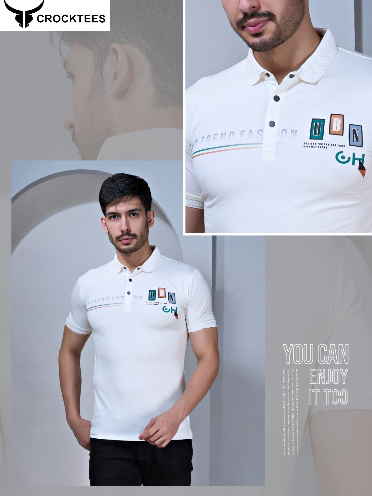 Style 2327 Crocktees Tencil Lycra Mens Tshirts Supplier