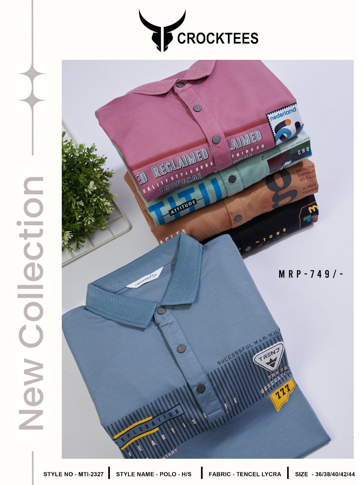 Style 2327 Crocktees Tencil Lycra Mens Tshirts Supplier