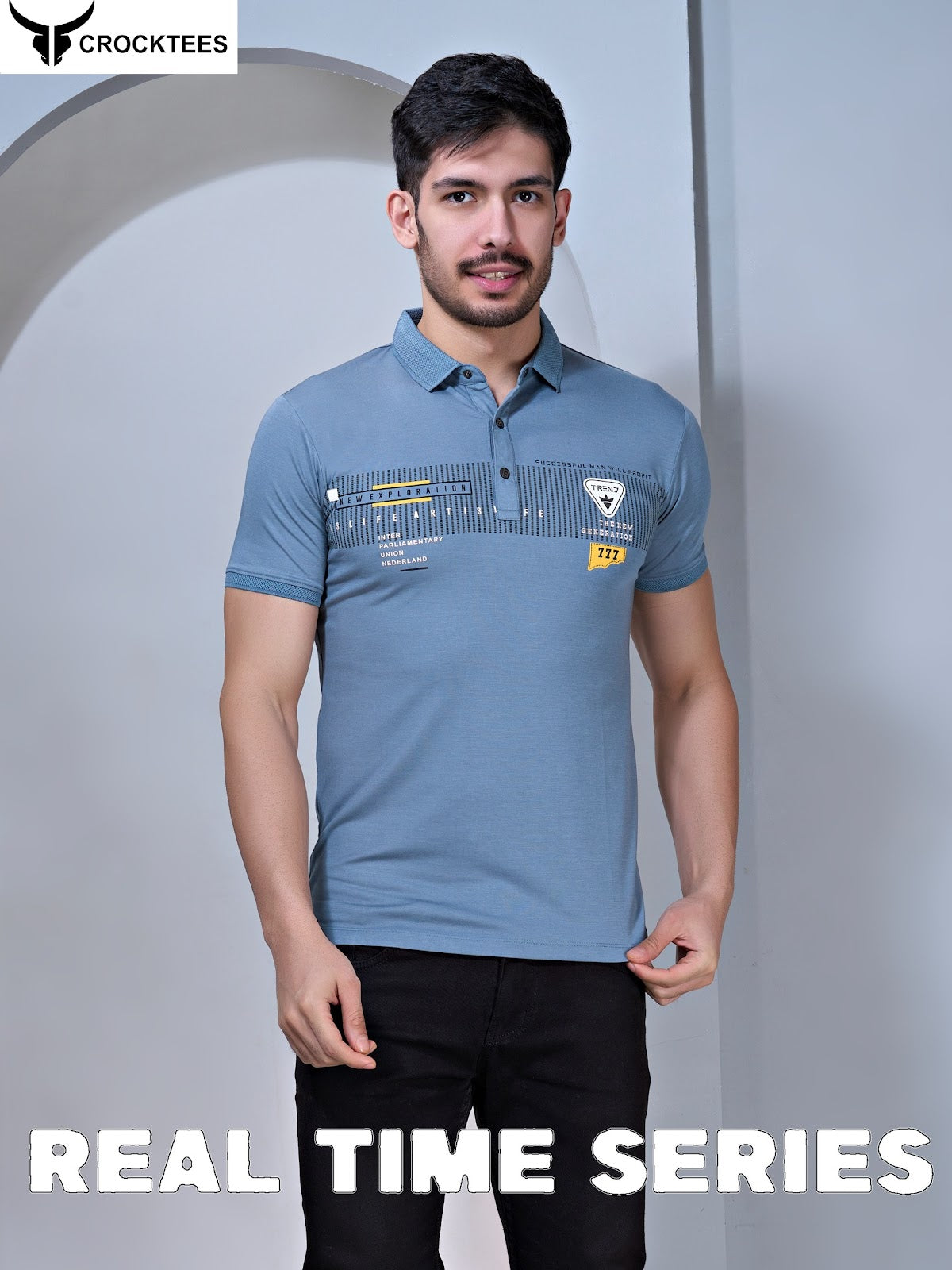 Style 2327 Crocktees Tencil Lycra Mens Tshirts Supplier