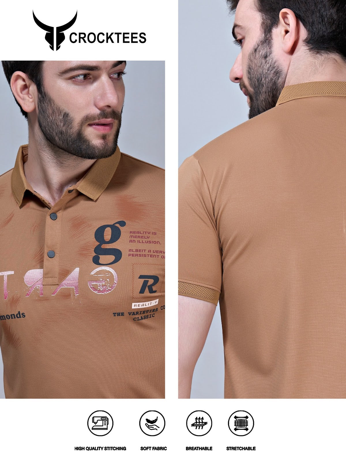 Style 2327 Crocktees Tencil Lycra Mens Tshirts Supplier