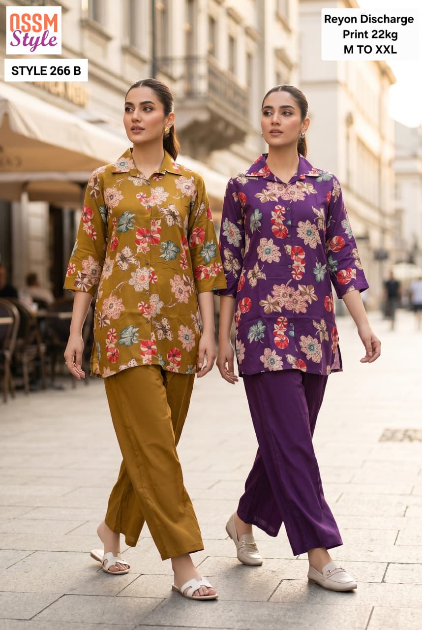 Style 266 Ossm Rayon 22Kg Co Ord Set Exporter Gujarat