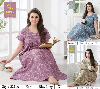Style 311-328 Shivani Pv Night Gowns Wholesaler Ahmedabad