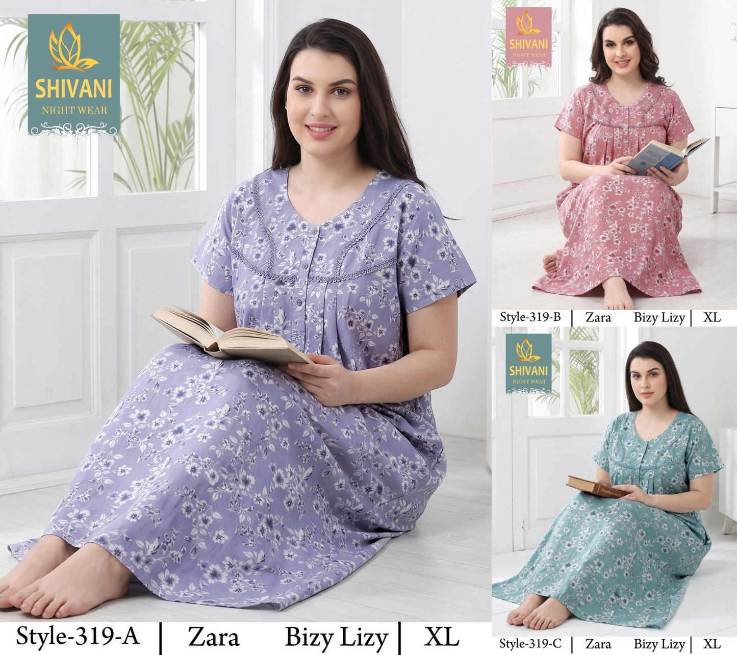 Style 311-328 Shivani Pv Night Gowns Wholesaler Ahmedabad