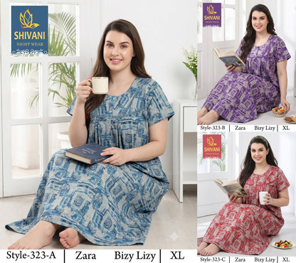 Style 311-328 Shivani Pv Night Gowns Wholesaler Ahmedabad