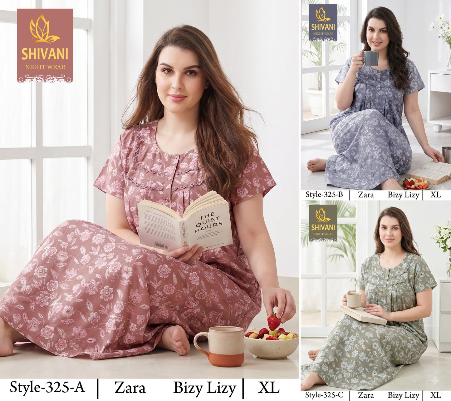 Style 311-328 Shivani Pv Night Gowns Wholesaler Ahmedabad