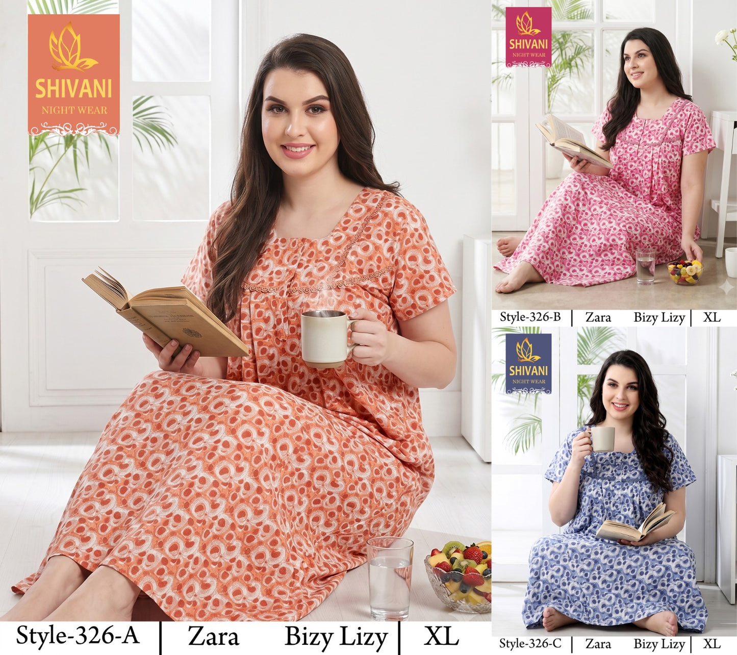 Style 311-328 Shivani Pv Night Gowns Wholesaler Ahmedabad