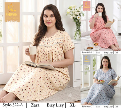 Style 311-328 Shivani Pv Night Gowns Wholesaler Ahmedabad