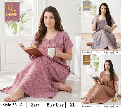 Style 311-328 Shivani Pv Night Gowns Wholesaler Ahmedabad