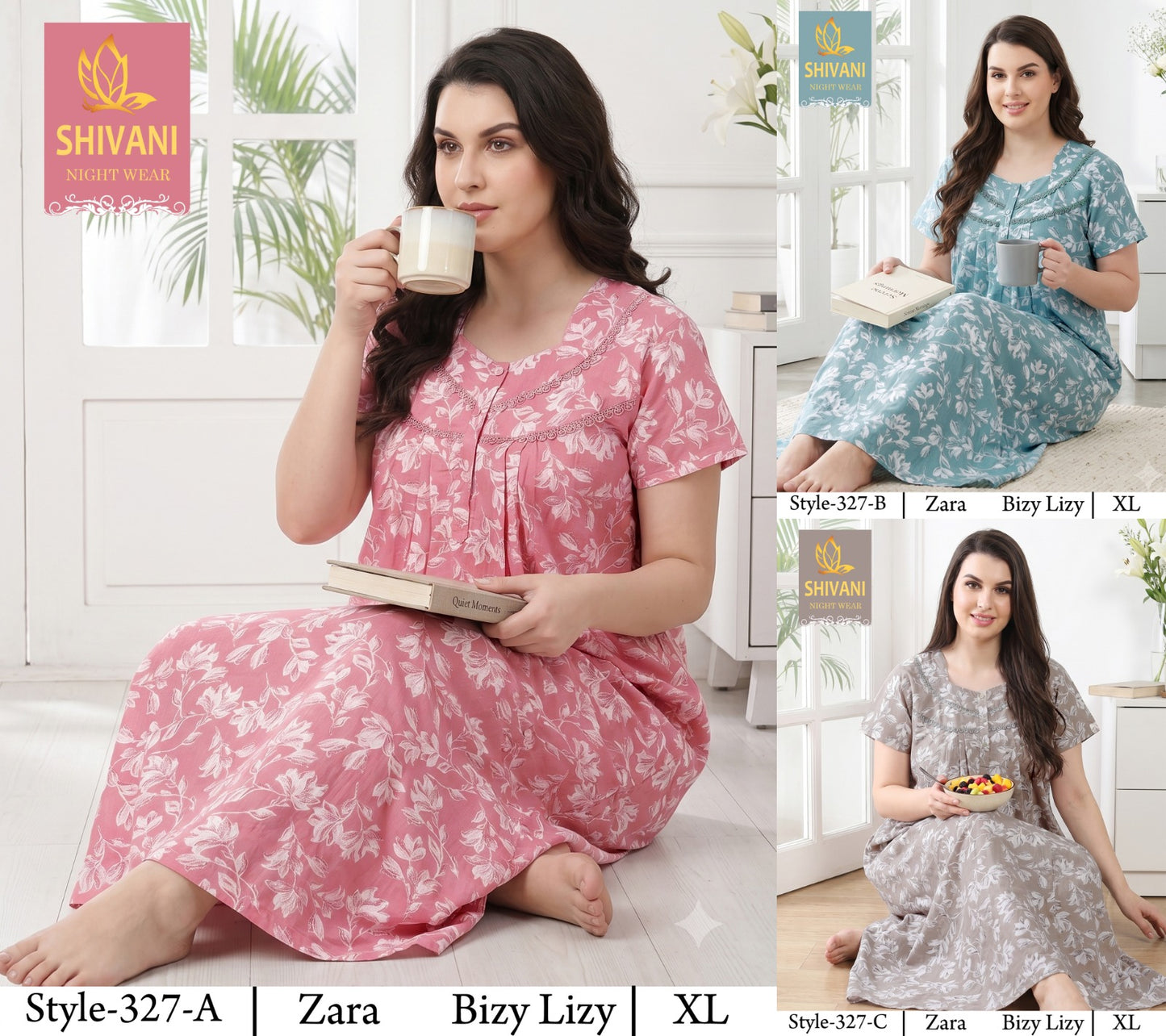Style 311-328 Shivani Pv Night Gowns Wholesaler Ahmedabad