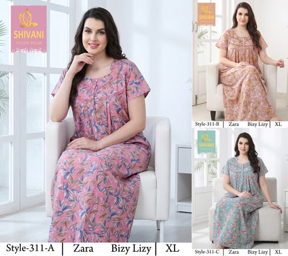 Style 311-328 Shivani Pv Night Gowns Wholesaler Ahmedabad