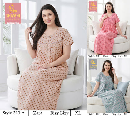 Style 311-328 Shivani Pv Night Gowns Wholesaler Ahmedabad