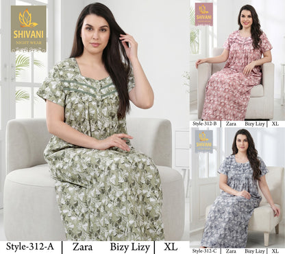 Style 311-328 Shivani Pv Night Gowns Wholesaler Ahmedabad