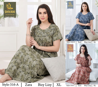 Style 311-328 Shivani Pv Night Gowns Wholesaler Ahmedabad