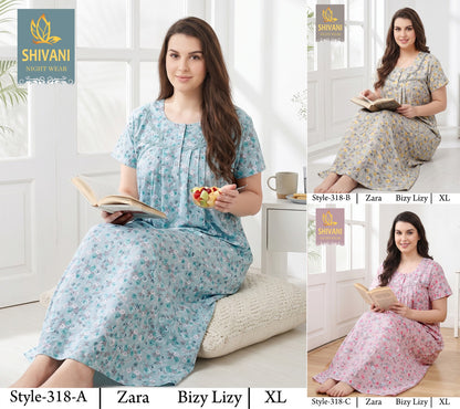 Style 311-328 Shivani Pv Night Gowns Wholesaler Ahmedabad