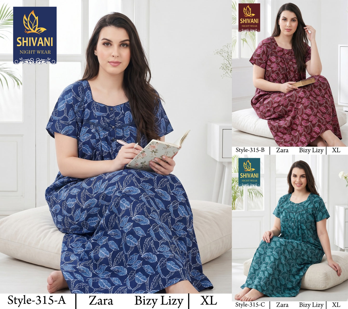 Style 311-328 Shivani Pv Night Gowns Wholesaler Ahmedabad